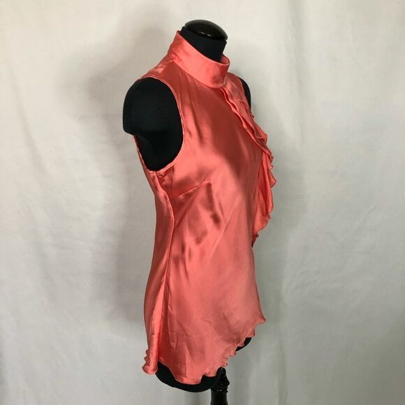 Kenar Coral Ruffled Sleeveless Blouse - Women’s S - Picture 3 of 6